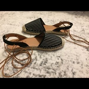 Black studded espadrilles nwot